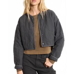 NEW ROWAN lewis quilted bomber liner jacket in faded black